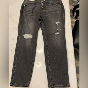 Lane Bryant Distressed Black Jeans